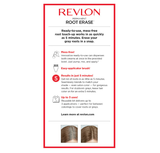 Revlon Root Erase Permanent Hair Color, At-Home Root Touchup Hair Dye  Burgundy