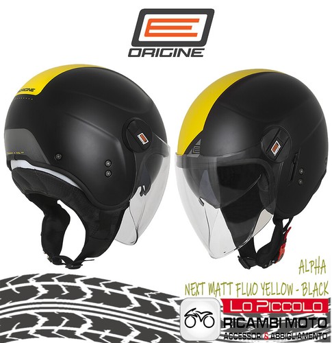 CASCO ORIGINE ALPHA NEXT MATT FLUO YELLOW - BLACK SCOOTER MOTO MIS.M 57-58  | eBay
