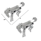 Emblem Bronco Horse Uni Peel & Stick App Chrome 1966-96 & 21-26 Ford Bronco Pair