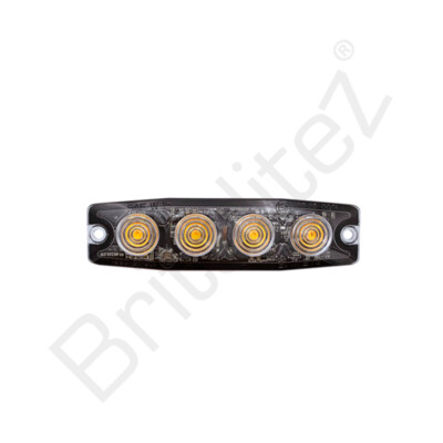 Ultradünne superhelle LED blinkende Wiederherstellung Warnleuchte - WEISS 4 LED