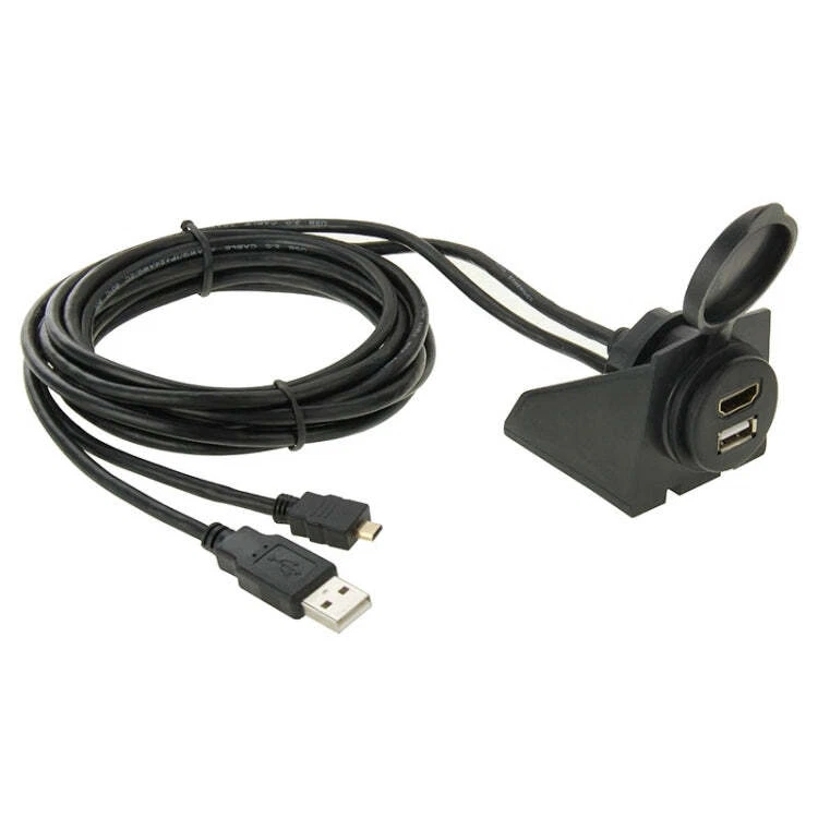 USB 2.0 & Micro HDMI (Type-D) Male to USB 2.0 & HDMI (Type-A) Female Adapter Cab - Image 2 of 4