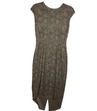 Level 99 Anthropologie High Low Dress Size Small Reptile Snake Print Stretchy