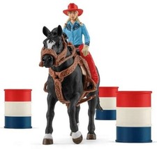 Z Schleich Cowgirl and horse Barrel Racing Fun 42576