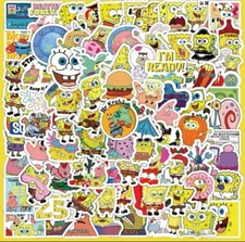 Square Sponge Cartoon Stickers 50pk Assorted Characters Sponge Fun FREE SHIPPING