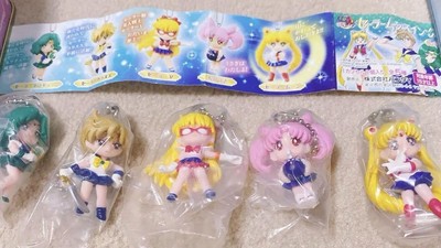 Comp. 5er Set Sailor Moon Figur Schlüsselanhänger Swing 2 Bandai Gashapon J13514