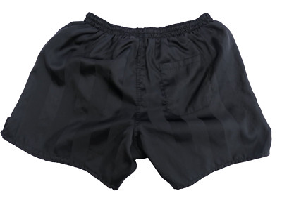 Vintage active 90s Nylon Glanz Fußball Shorts Seidig Schwarz Glänzend Gr. M / L