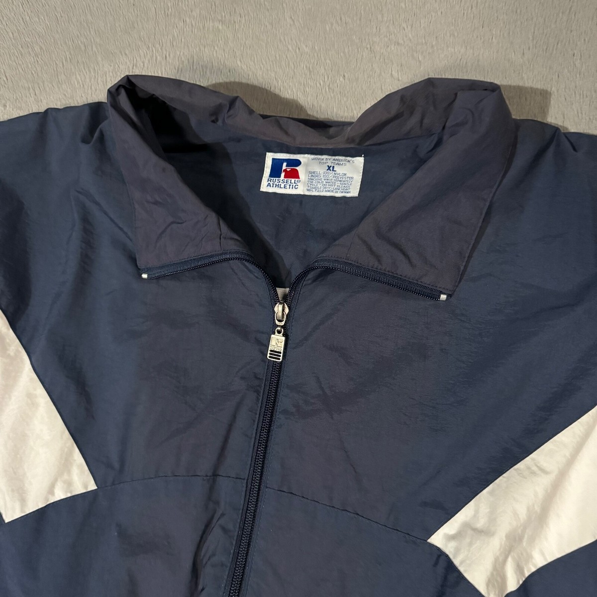 Russell Athletic Vtg 90s Sports Track Jacket Windbreaker Zip