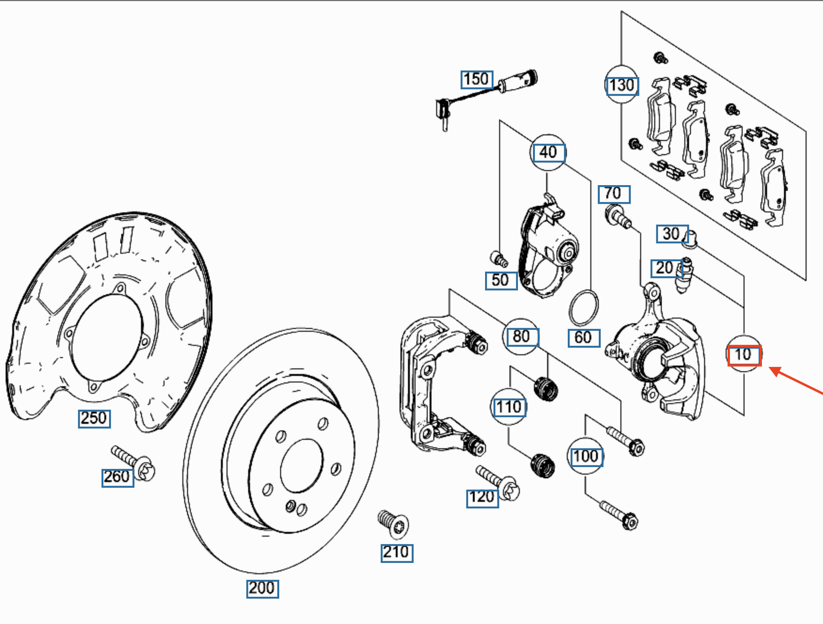 NEW MERCEDES-BENZ ML W166 REAR RIGHT BRAKE DISC CALIPER