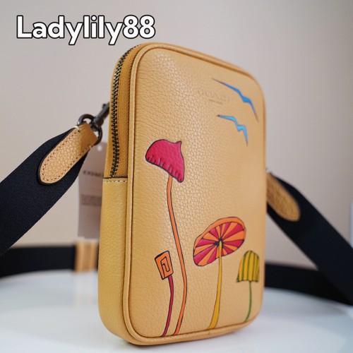Neu mit Etikett Coach CU543 Coach X Observed By Us Aden Umhängetasche genarbtes Leder 250 $ - Bild 2 von 16