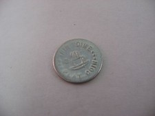 Vintage Thin Dime Play Coin Token Metal Toy Money Top Hat Graphic