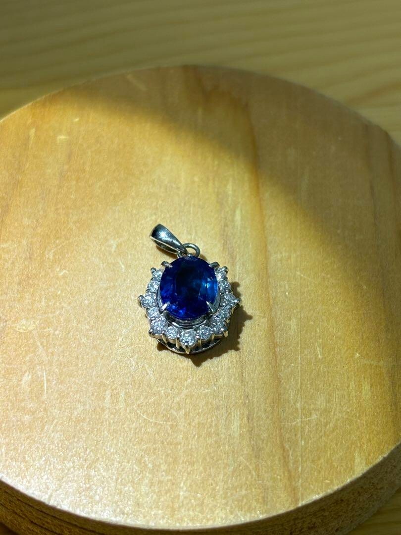 Pt900 Platinum Blue Sapphire 2.02ct Diamond Pendant FROM JAPAN | eBay 