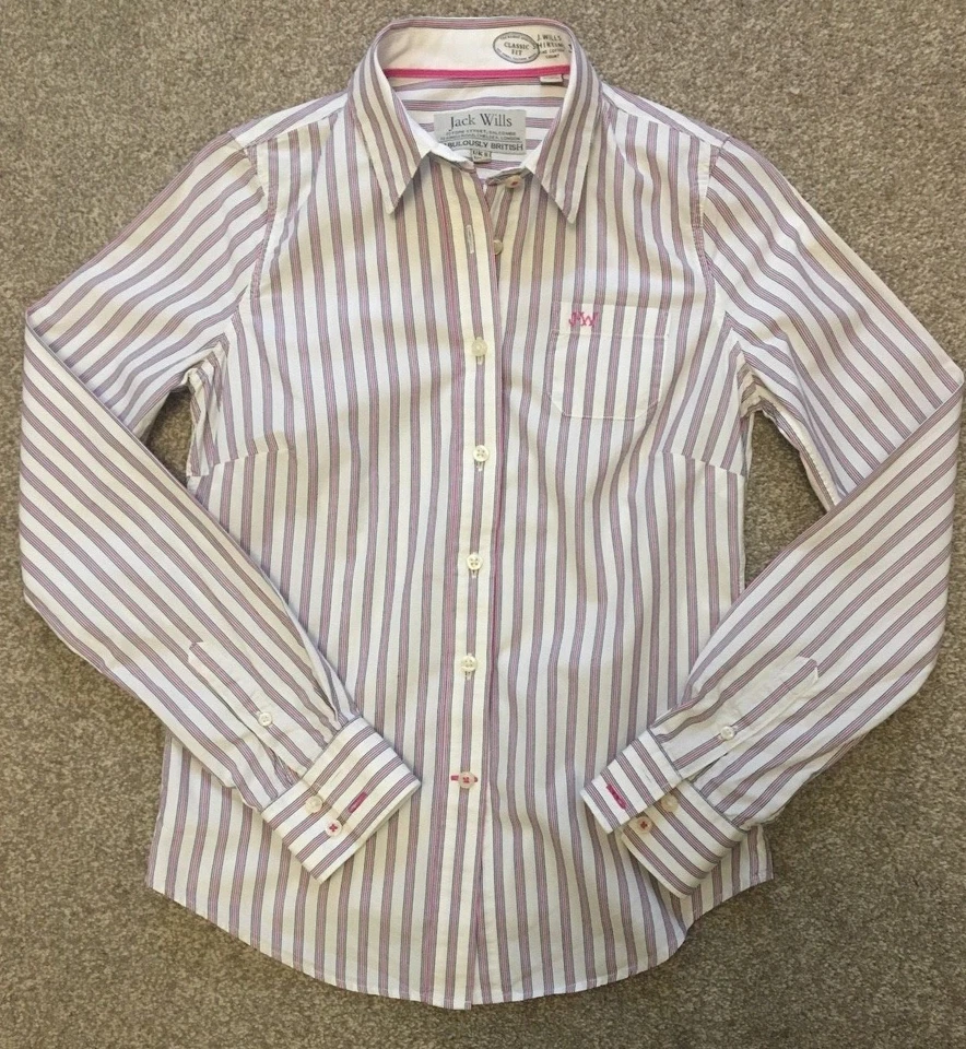GORGEOUS WOMENS JACK WILLS MULTI STRIPE BLOUSE SHIRT UK 8  - Image 3 of 4