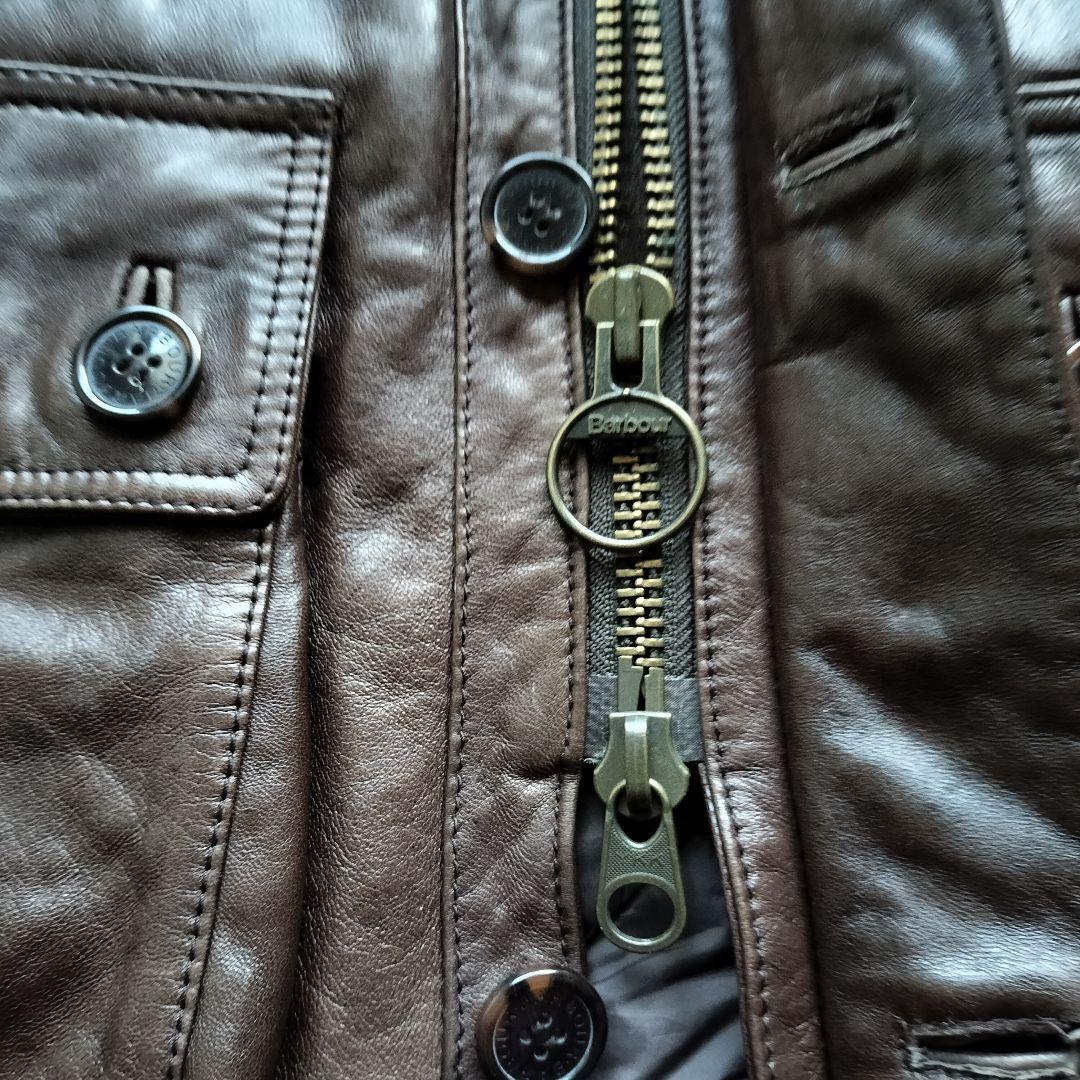 サリ Barbour leather international M Barbour International Leather Jacket M Brown Mint Condition