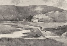 WALES. The First house on the Severn. Blaenhafren 1901 old antique print