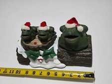 Gemmy Singing Frogs Log Sound Motion Animated Christmas Decoration Vintage READ