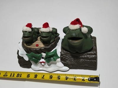 Gemmy Singing Frogs Log Sound Motion Animated Christmas Decoration Vintage READ 