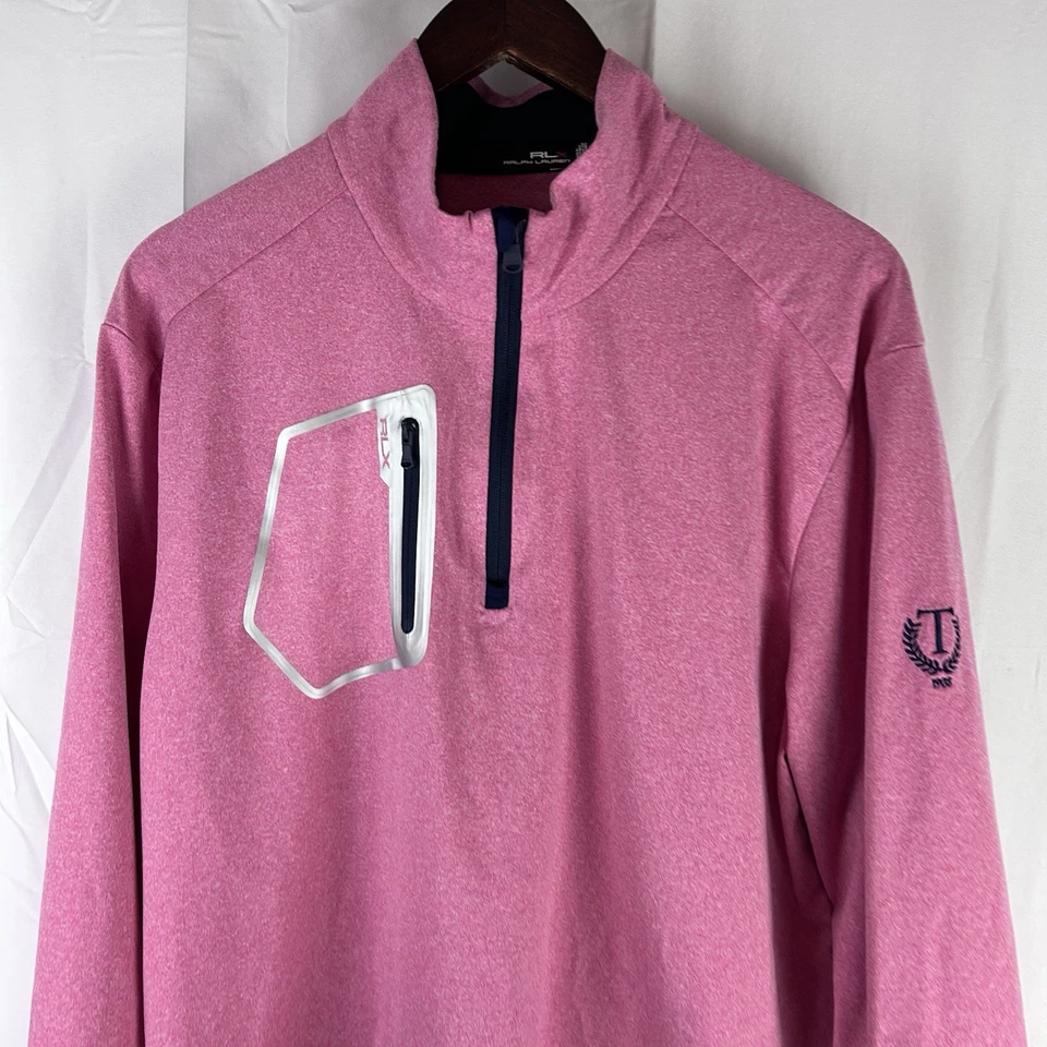 Camisa RLX Ralph Lauren XL Manga Larga 1/4 Cremallera Golf Pullover Bolsillo en el Pecho Tulsa Foto 2 de 4