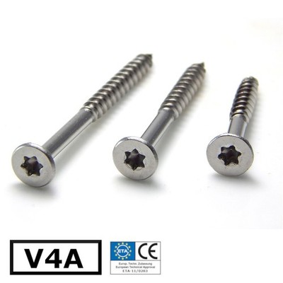 Spanplattenschrauben Edelstahl A4 Torx Teilgewinde Zulassung V4A 3x30-8x160 e