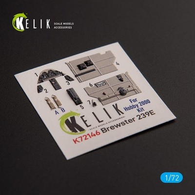 Brewster 239E Buffalo Interior 3D Decals for Hobby 2000 Hasegawa 1:72 K72146