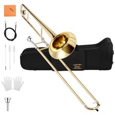 Elegant Beginner Slide Trombone with Mouthpiece  Gloves