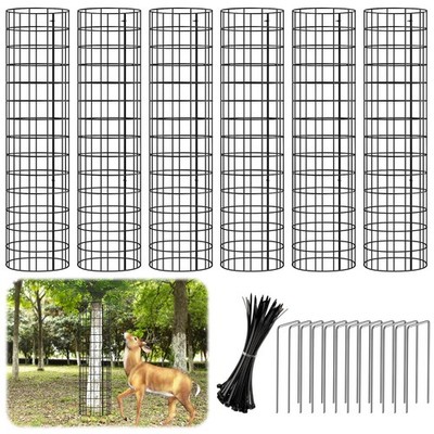 6 Pcs Tree Protectors from Deer, Tree Guards Trunk Protector with 12 Ground N...