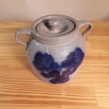 Doniczka na fasolę Salmon Falls z pokrywką - motyw kwiatu kobaltu