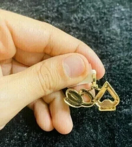 2.50 克拉圆形切割莫桑石定制“ACE”中性吊坠 14K 镀黄金 — 第 3/4 张图片