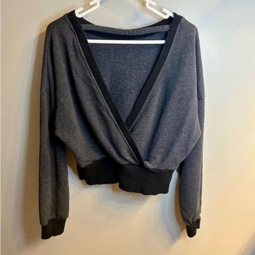 Don’t Ask Why Slouchy Reversible Plunge Back or Front Sweatshirt Layering Top