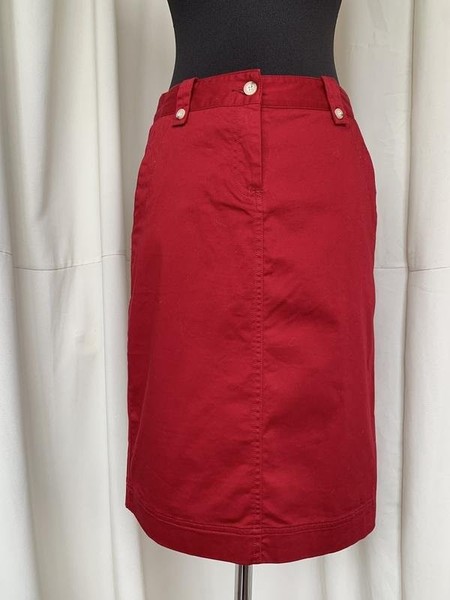 Women Laura Ashley Skirt Red Cotton 34 / XS / 42