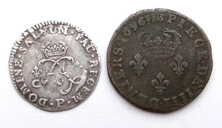 Lot de 2 Monnaies LOUIS XIV