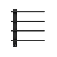Black Heated Towel Rack for Bathroom,Wall Mounted with Intelligent Touch