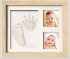 KeaBabies SOLO Baby Handprint Footprint Keepsake Frame in Ash Wood 11 x8.8