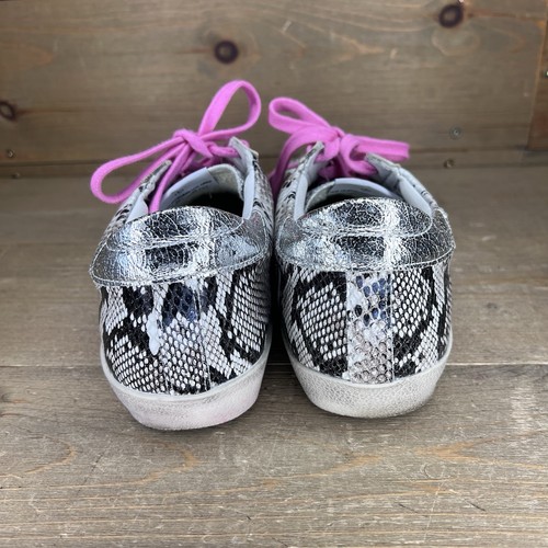 Golden Goose GG Super Star Plata Brillo Metal Rosa Serpiente Parte Superior Baja UE Talla 40 - Imagen 3 de 14