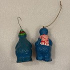2 x 1987 VTG Ceramic Sesame Street Cookie Monster Ornament Muppets Jim Henson — photo 3