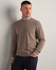 Rhone Resolve Pique Sweater Men's L Foggy Taupe Knit Performance Neutral Minimal
