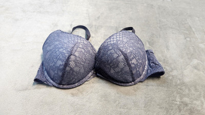 Adore Me Womens 36D Gray Josie Push Up Plunge Underwired Adjustable Bra NWT