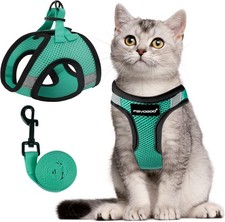 Escape Proof Cat Harness and Leash Set for Walking, Secure-Fit Step-in Cat Vest