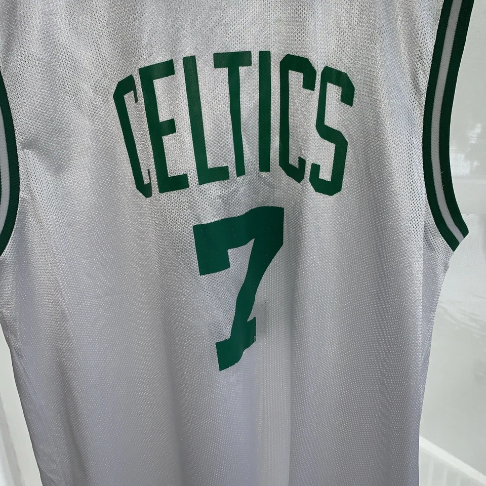 Camiseta grande de los Boston Celtics Al Jefferson blanca verde Reebok NBA #7 vintage  Foto 4 de 4