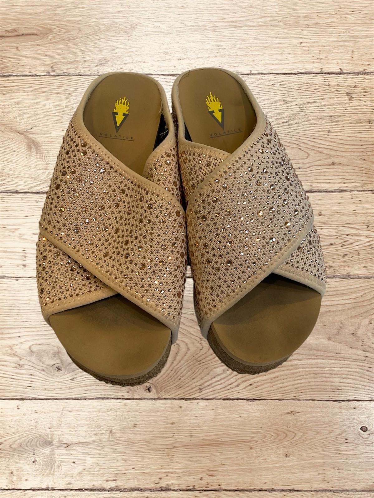 VOLATILE Pixie Dust Slide Sandal Stretch Size 7 R… - image 1