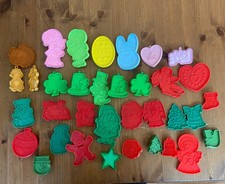 Lot of 35 Hallmark Plastic Cookie Cutters Mixed Holidays Ornaments Christmas