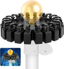 Christmas Tree Flag Pole Mega Topper Light Hook, Plastic Flagpole Tree Topper wi