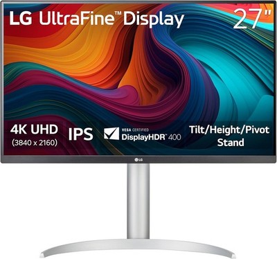 LG 27UP650K-W 27-inch Ultrafine 4K UHD (3840 x 2160) IPS Computer Monitor 60Hz