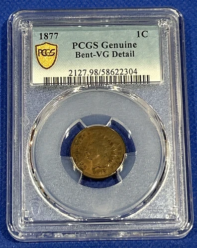 1877 Indian Head PCGS Bent-VG Detail Penny 1¢