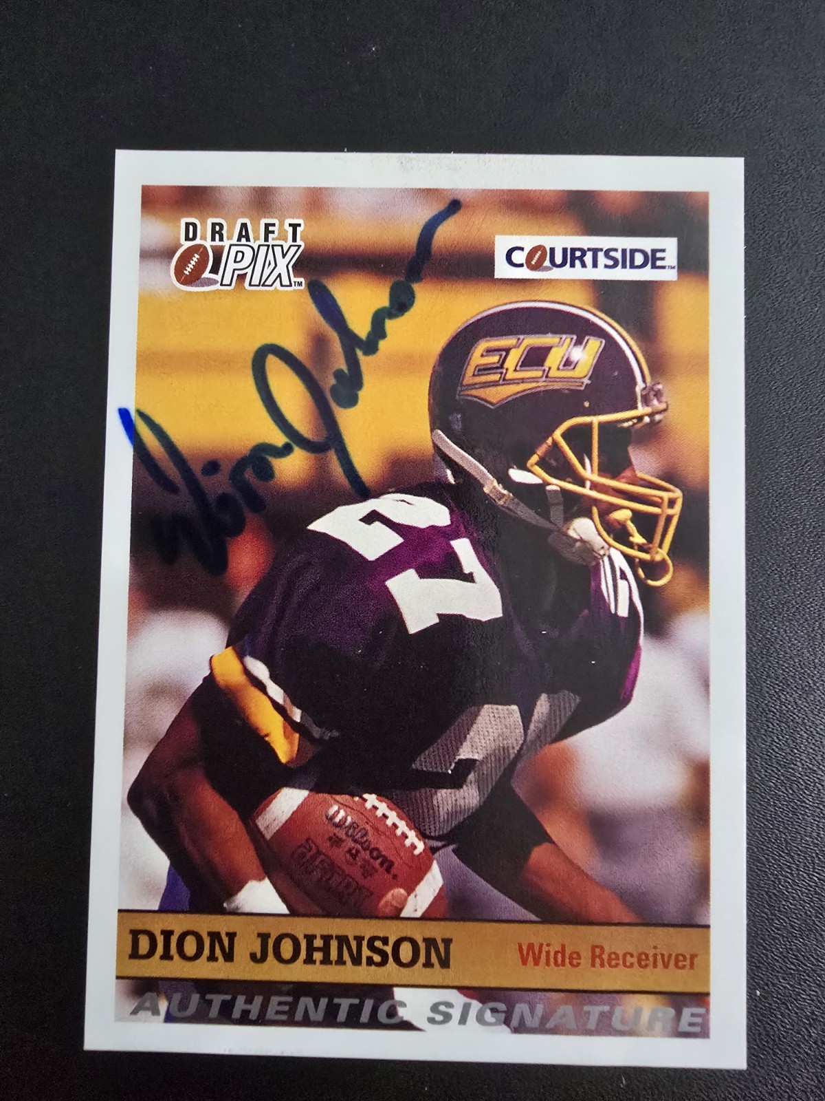 1992 Courtside Draft Pix Dion Johnson Authentic Signatures Auto # 113