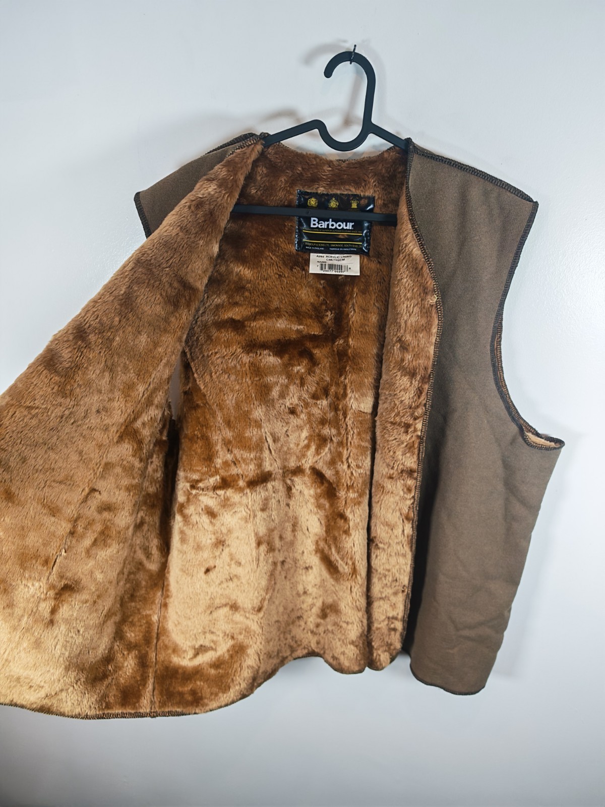 Barbour A295 Warm Pile Lining C48 Vintage 1996 Snap-In Waistcoat Vest Gilet image 6