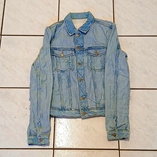H&M Maison Martin Margiela Men's Blue Denim Trucker Inside out Jacket  - product listing photo