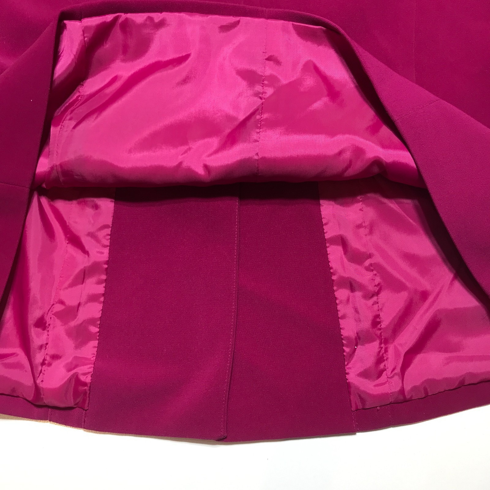 Le Suit Two Piece Womens 14W Purple Lined Blazer Jacket & Pencil Skirt *Stain*