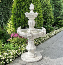 🔶️Froschbrunnen Gartenbrunnen 2 Pumpen 1 Bodenplatte Steinbrunnen BLACKFORM