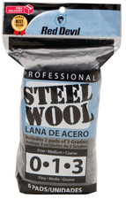 Red Devil 3332 Steel Wool Multi Grade (Pack of 6) 6 Pads, Gray