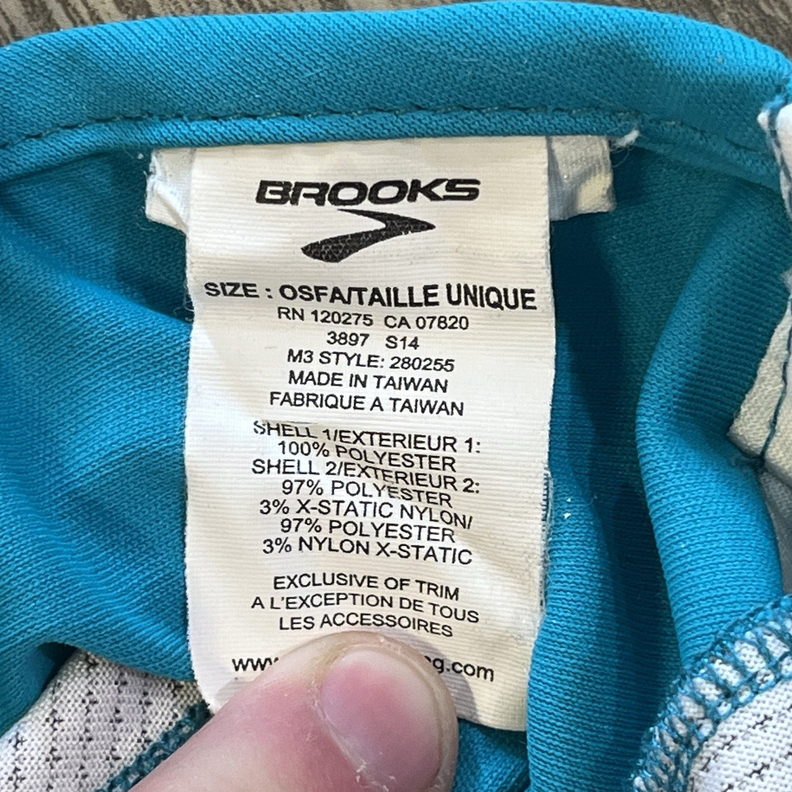 Run Happy Strapback Baseball Cap Teal One Size Adjustable Embroidered Brooks thumbnail 5